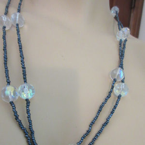 Seed Bead Necklace with Aurora Borealis